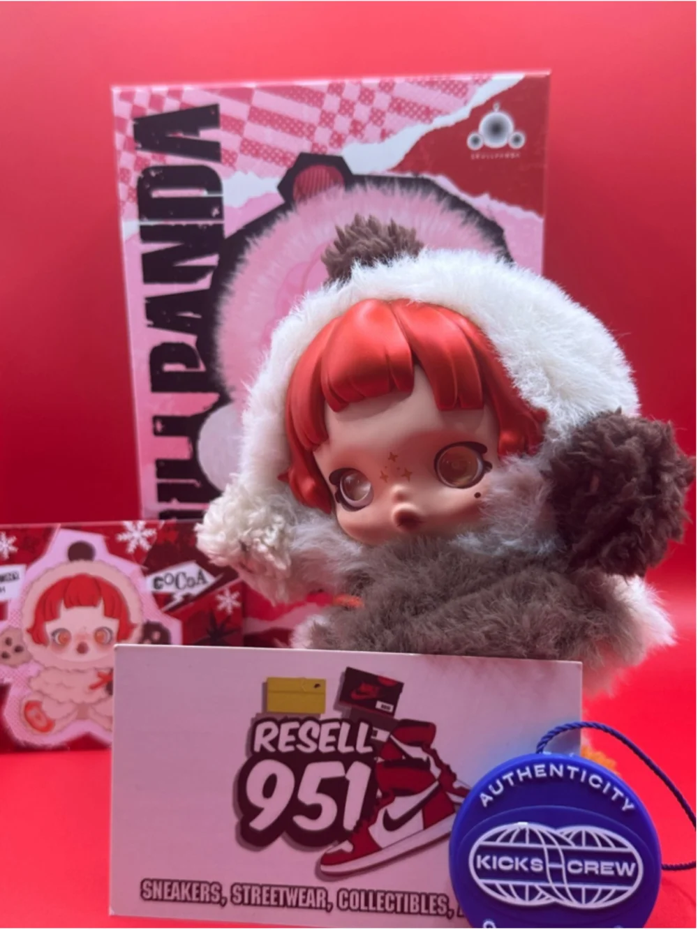 Pop Mart Skull Panda Winter Symphony Series Plush Keychain Cocoa Figure